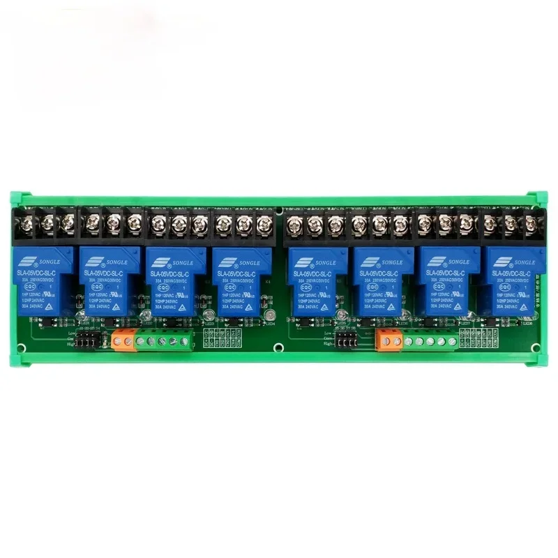 ثمانية وحدة تتابع 8 قنوات 30A مع عزل Optocoupler 5 فولت 12 فولت 24 فولت تدعم الزناد العالي والمنخفض للمنزل الذكي