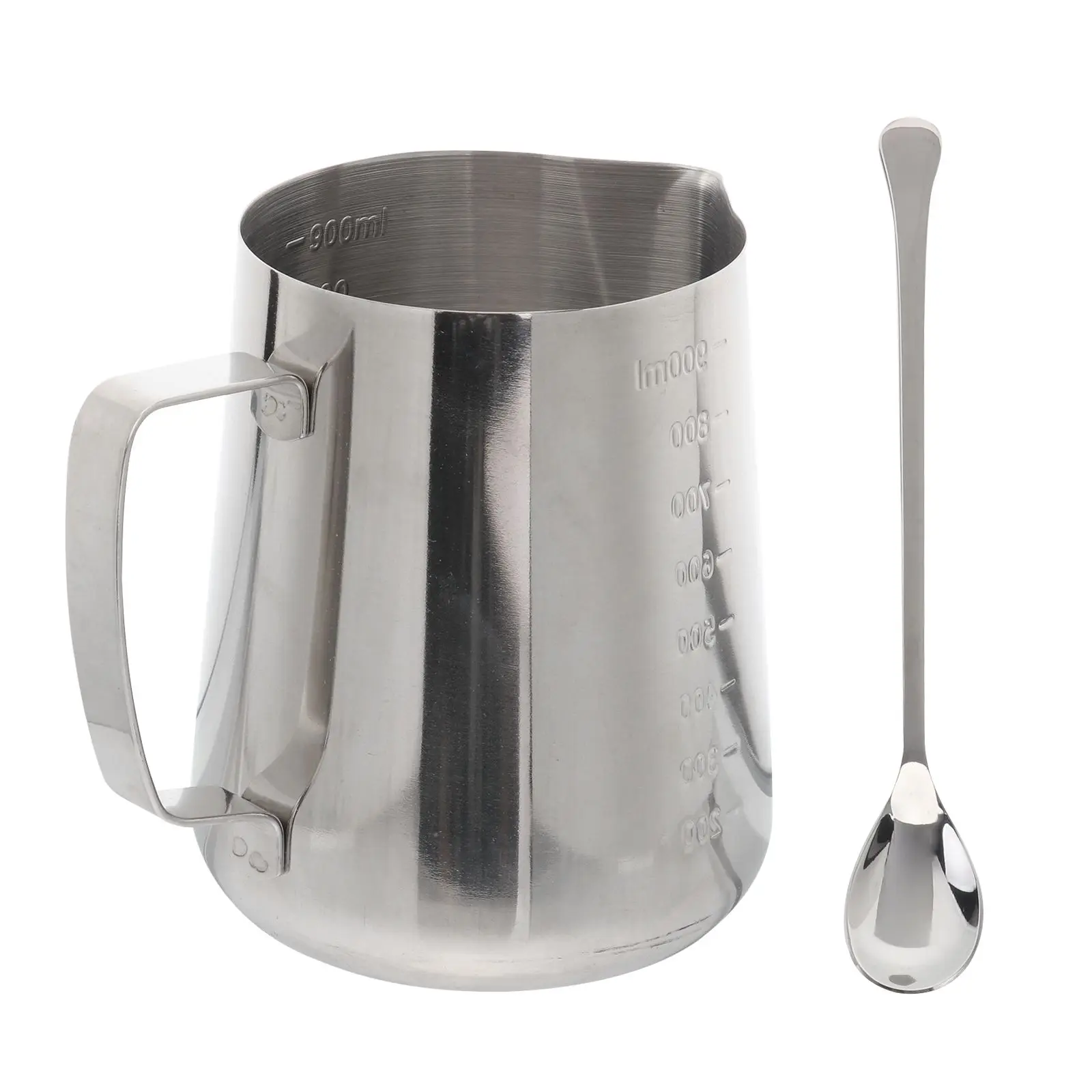 

2Pcs Stainless Steel Measuring Cup 900ml Capacity Inner Outer Scale Practical Humanized Mouth Easy Pour DIY Tool Cream