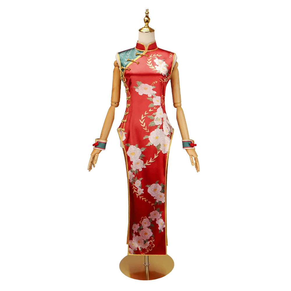 Anime C.C Cosplay Cheongsam Costume Adult Women Hanfu Uniform Full Set Accessories Suits Dress Carnival Prop