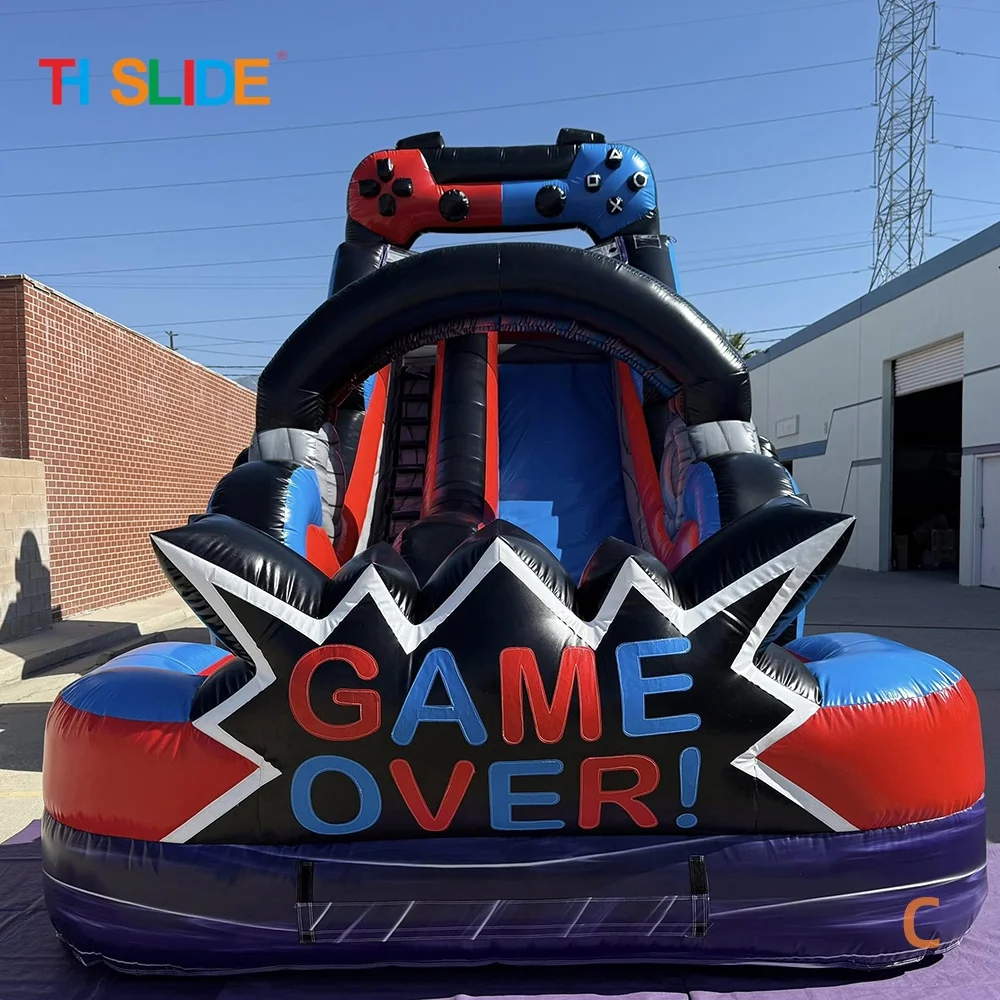 Par expédier à porte, toboggan gonflable de nouveau design 2025, toboggan gonflable commercial avec piscine pour enfants et adultes