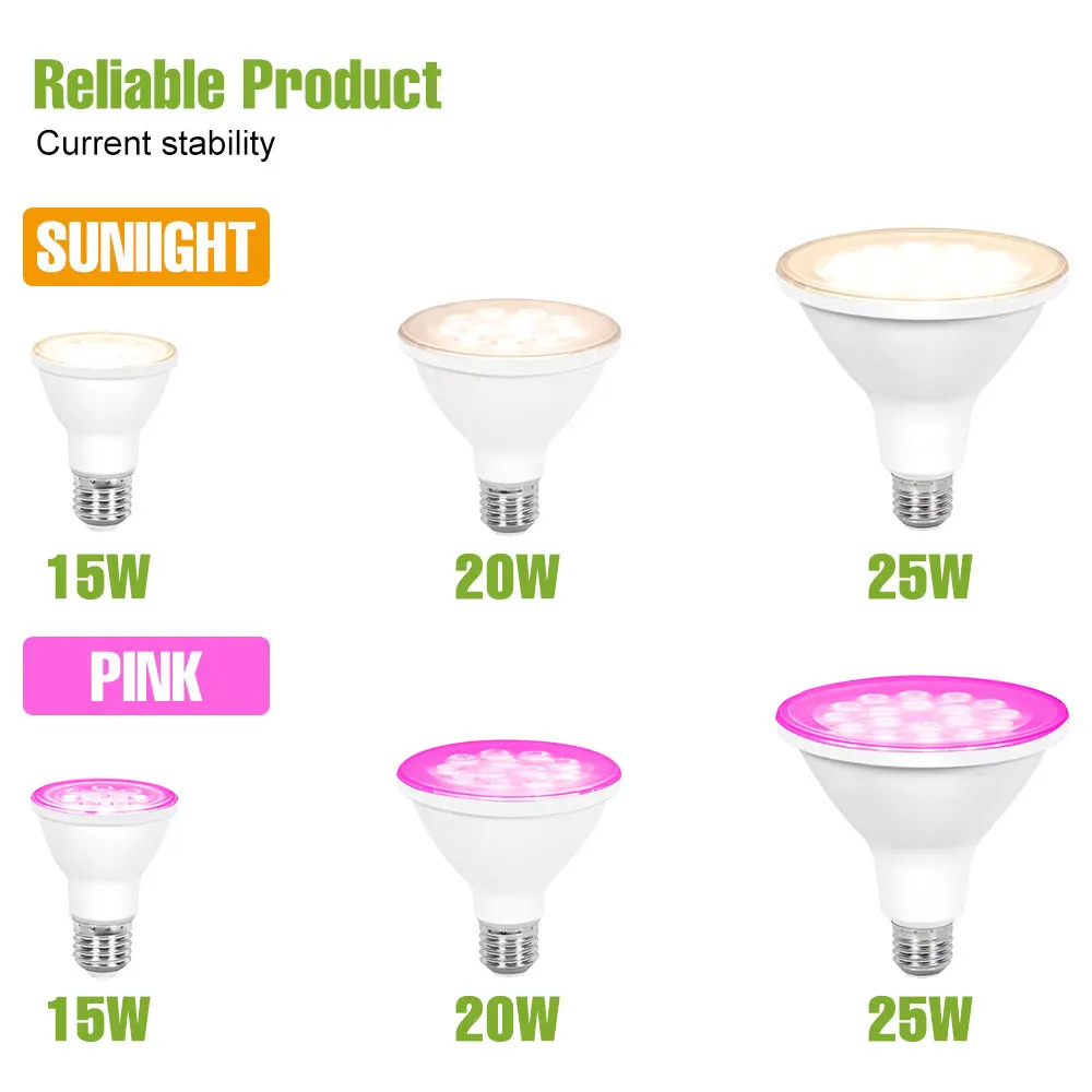 25 واط LED 220 فولت تنمو ضوء لمبة E27/E26 الطيف الكامل زراعة مصباح 110 فولت للنباتات صندوق النمو الداخلي بوعاء زهرة ملء الإضاءة