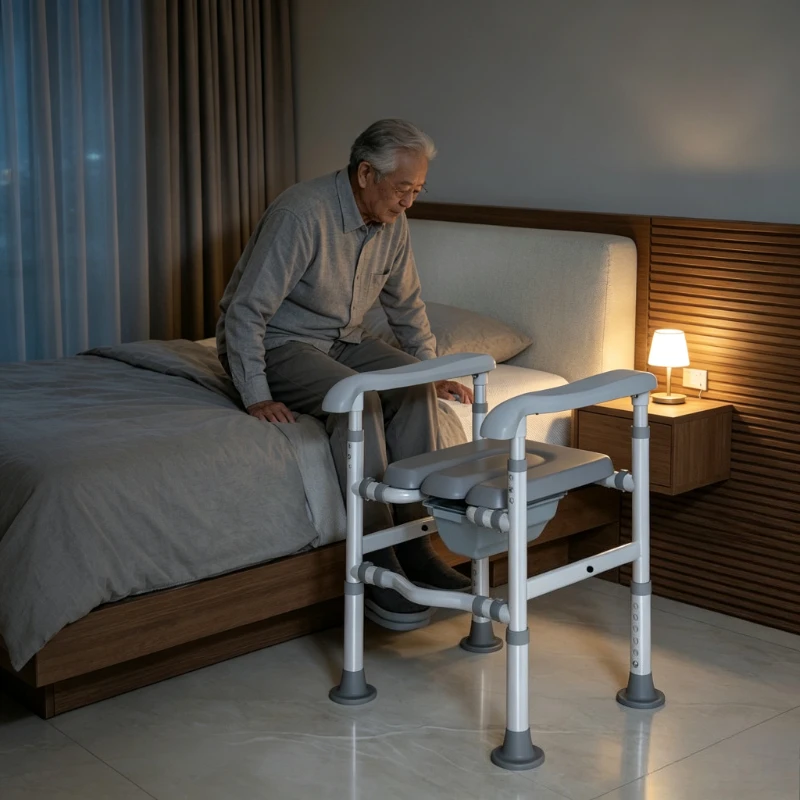 Barres de sécurité pour toilettes et commodes de chevet, cadre de toilette réglable pour personnes âgées, poignées de toilette à double accoudoir pour handicapés, s'adaptent à toutes les toilettes.