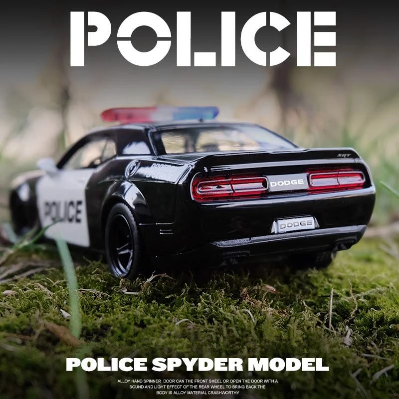 1:36 Dodge Challenger Muscle Sports Alloy Car Model Diecast Metal Toy Police Vehicles Car Model Simulation Collection Kids Gift