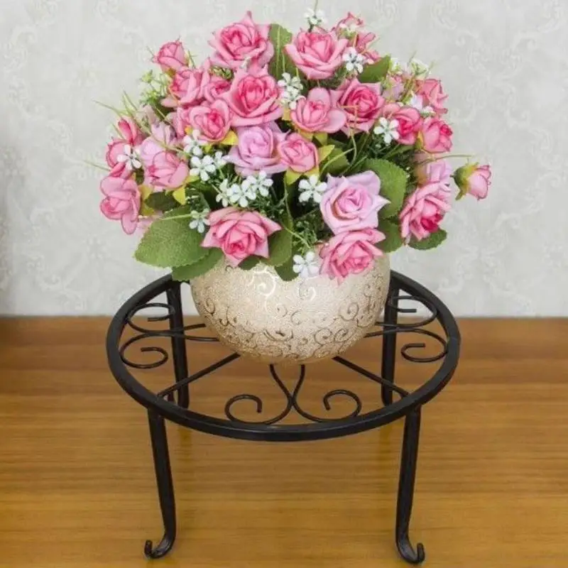 

Metal Potted Plant Stands Duty Rustproof Iron Round Flower Pot Stands Plant Holder Support Rack Plant Stand Rack