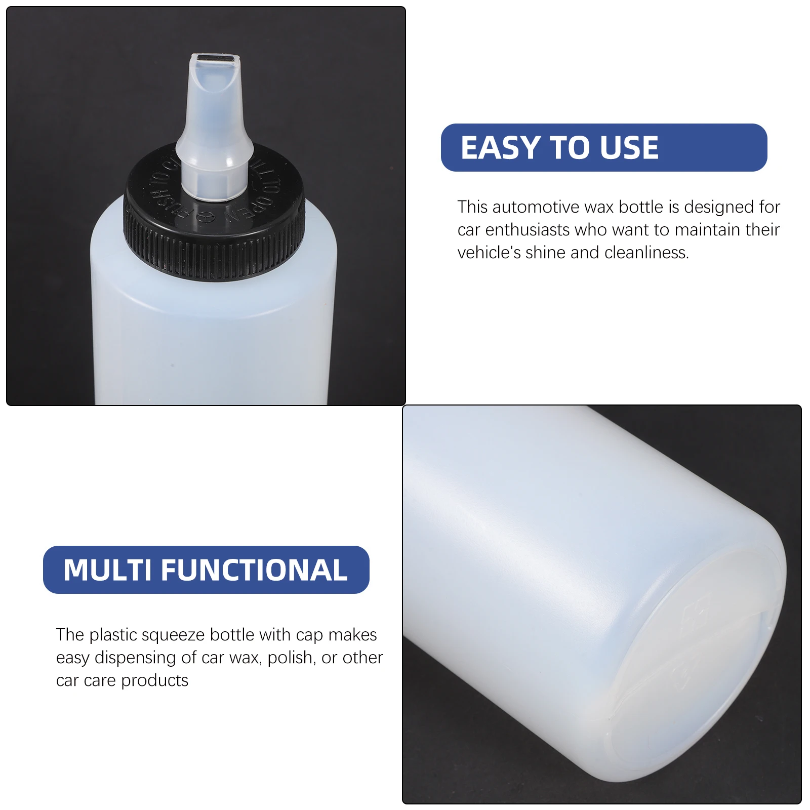 400Ml Automotive Wax Bottle Car Polish Empty Bottle Plastic Squeeze Dispenser for Car Care Wax Polish Compound Portability