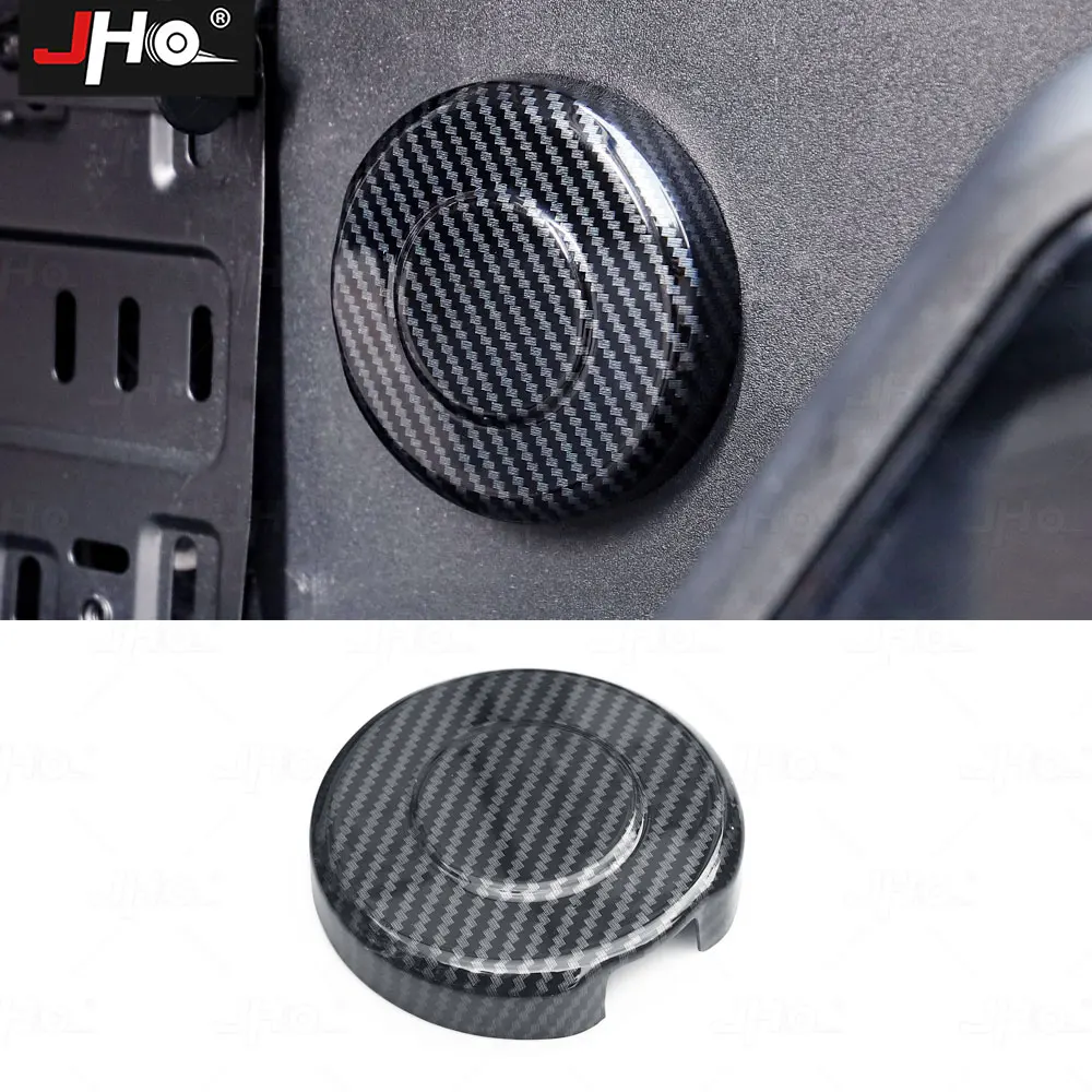 

JHO ABS Carbon Grain Rear Trailer Power Socket Trim Towing Hitch Port Bezel Cover for 2022-2024+Chevy Silverado GMC Sierra