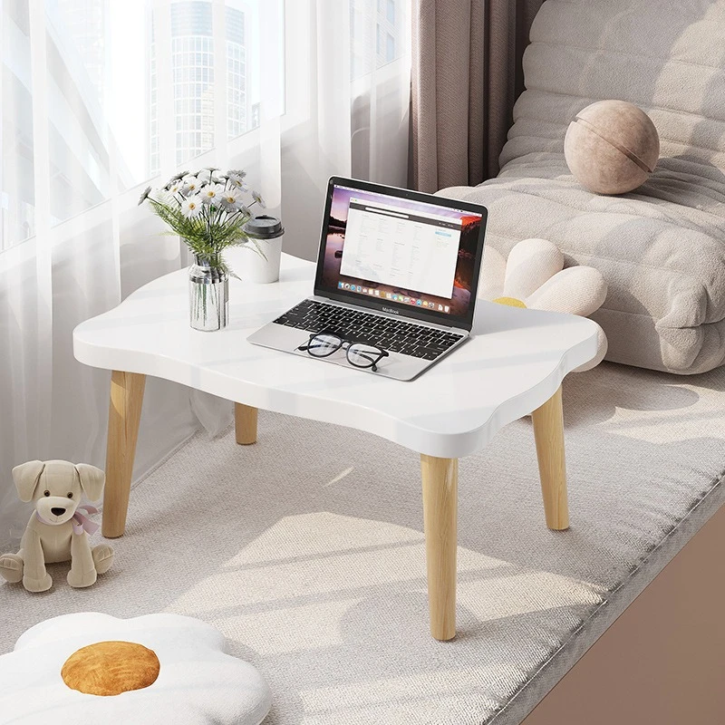Mesa de comedor plegable pequeña de madera maciza, mesa de centro baja, mesita de noche, asiento de ventana Tatami, muebles portátiles compactos para el hogar