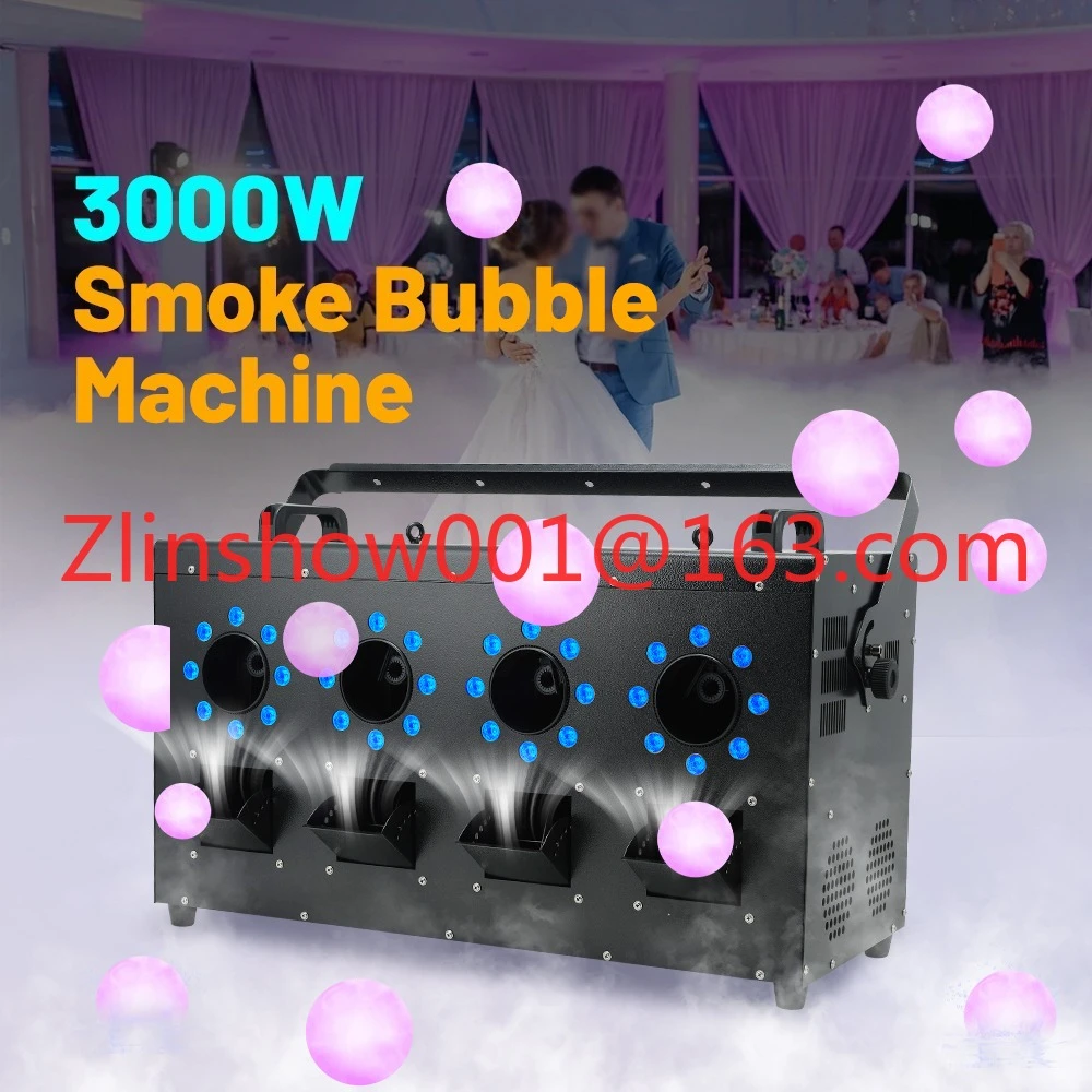 

3000W Dual Wheel RGB Smoke Bubble Machine 18x3W LED Fog Party Equipment DMX512 Control Iron Aluminium Material Electric