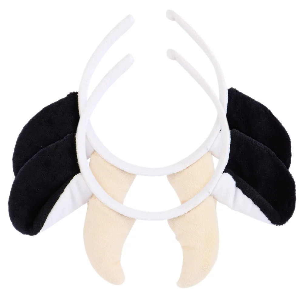

2PCS Animal Headb Hair Farm Party Headwear Costume Decoration Cow Design Kids Adults Hair Accessory Stylish