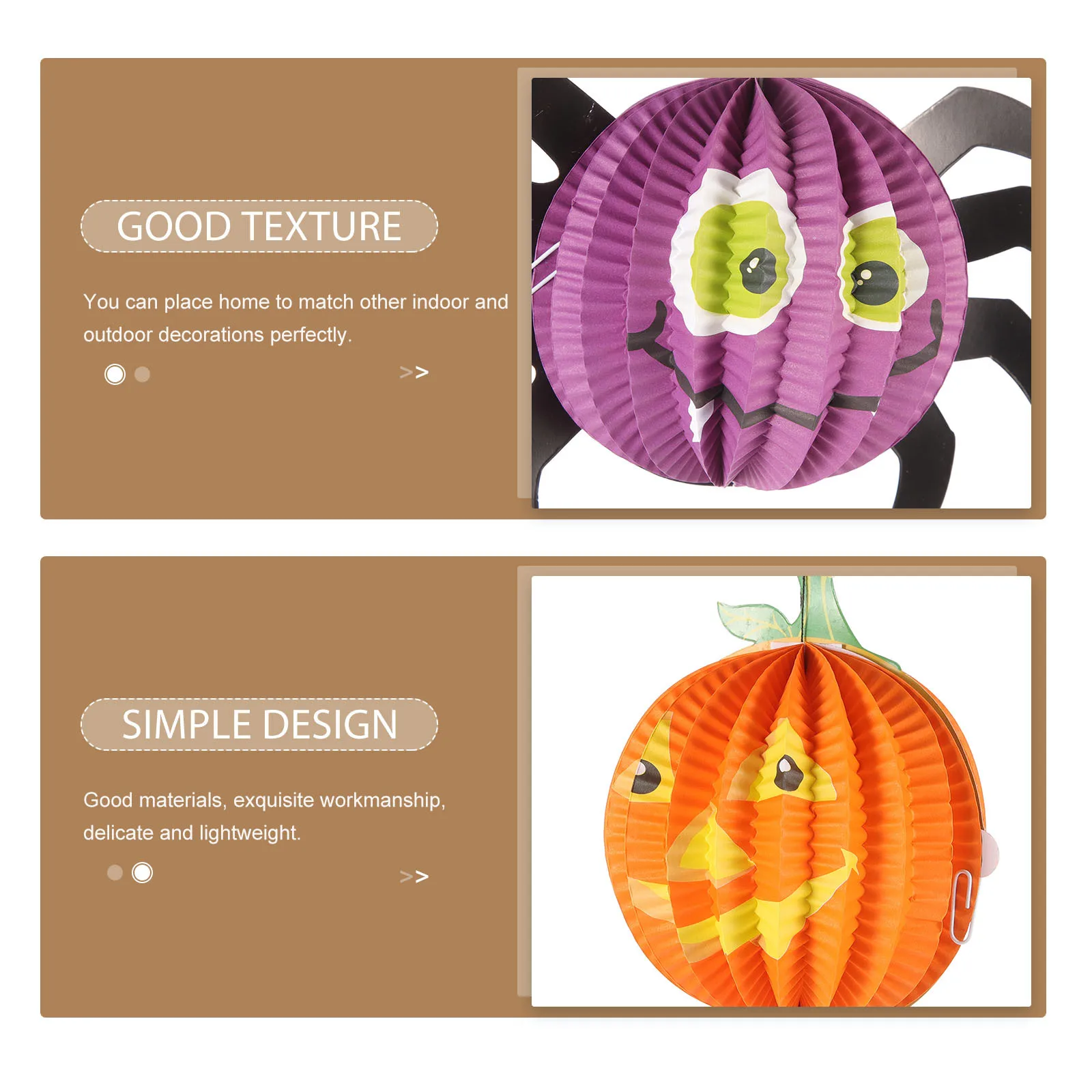 

3Pcs Halloween Paper Lantern Festive Party Decor Indoor Outdoor Hanging Lanterns Prop Halloween Lantern Hanging Lanterns