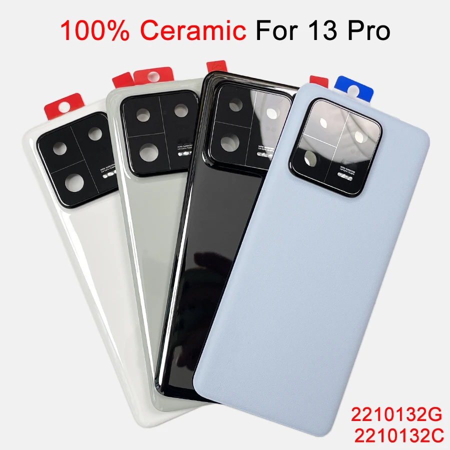 A+++ Battery Housing For Xiaomi Mi 13 Pro Glass Lid Back Cover Mi13 Pro Replacement with Camera Frame Lens + Adhesive Tape