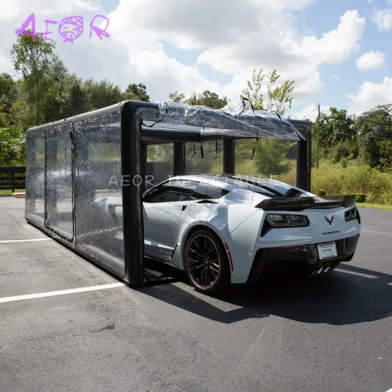 غطاء سيارة قابل للنفخ ملون مخصص خيمة سيارة قابلة للنفخ واقية خارجية جراج قابل للنفخ محمول #6