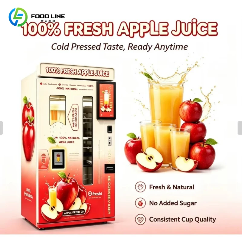 Refrigerated Fresh Apple Juice Vending Machine Unmanned Automatic No Preservatives SDK CE Certified 21.5 Touch Screen