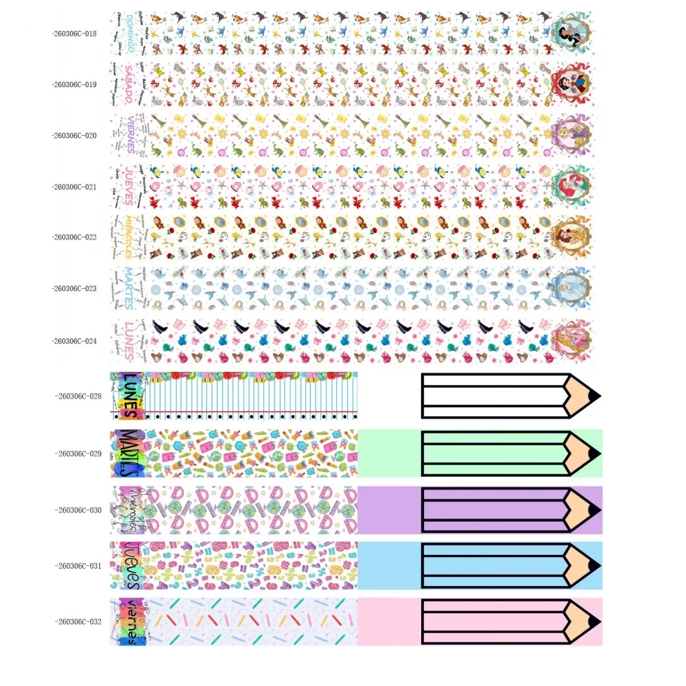 

Лента из гросгрена Disney «Снова в школу», 50 ярдов, с принтом, двусторонняя, для бантиков для волос, материалы для рукоделия, ленты