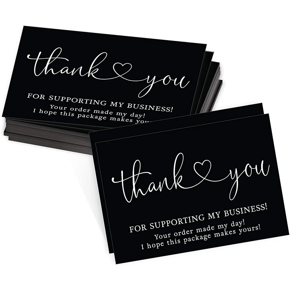 10–30 Stück „Thank You For Your Order“-Karten in Schwarz und Weiß für die Unterstützung von Unternehmen, kleines Geschäft, Geschenk, Dekoration, Grußkarte