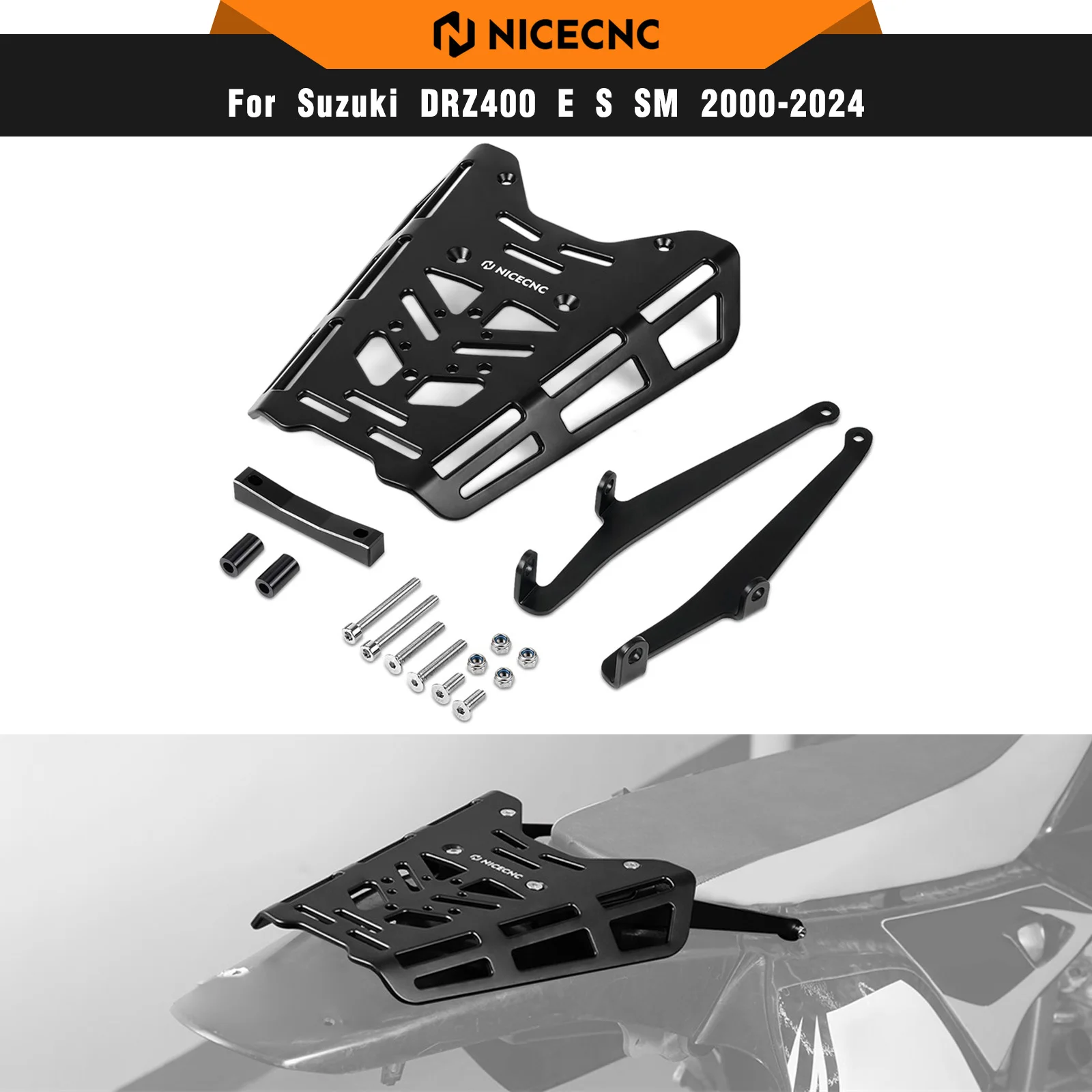Motorcycle Rear Luggage Rack Tail Rack For Suzuki DRZ400S DRZ400SM DR-Z 400S 400SM 2000-2024 2023 2022 Top Case Soft Luggage