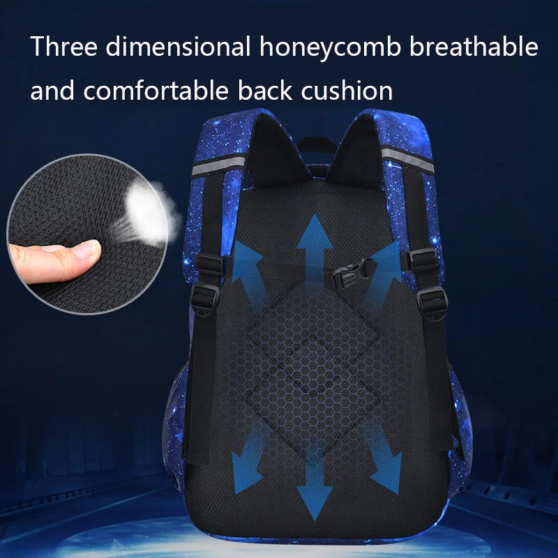 Children School Bags Boys Backpack Kids Primary Book Bag Cosmic Starry Sky School Backpack Waterproof Schoolbag Teen Rucksack