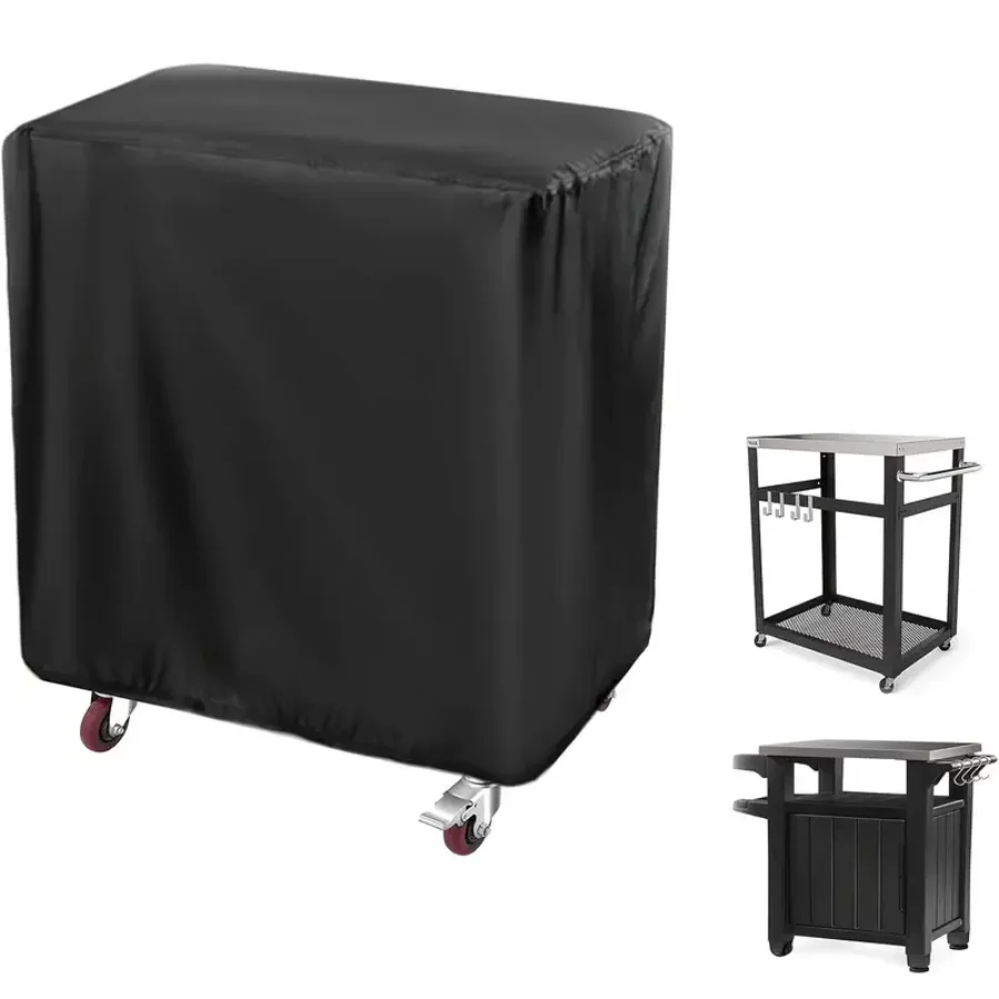 Durable Outdoor Portable Cart Table Cover Universal Patio Dining Table Cover Protective Fit for Outdoor Oven Table