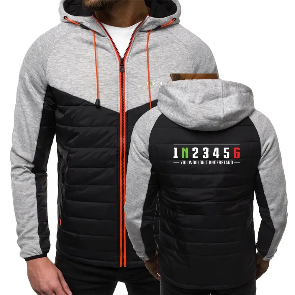 Chaqueta con capucha para hombre, abrigo informal con cremallera y bloque de Color para motocicleta, 1n23456, otoño e invierno, novedad de 2023