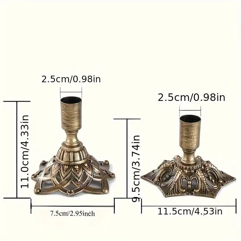 1 Pair Vintage Golden Brass Candle Holders for 34 Inch Tower Candles Home Wedding Party Decor Candelabros
