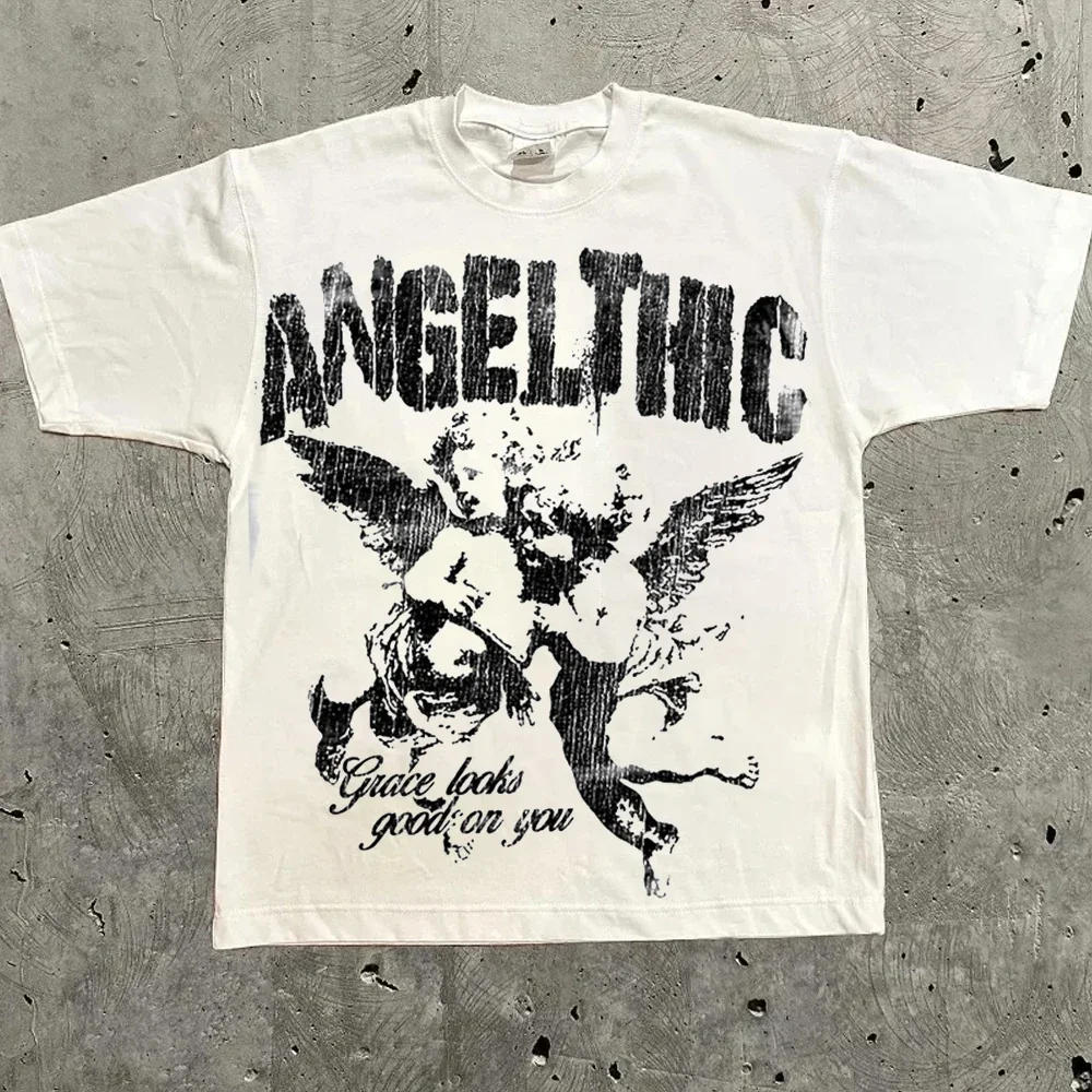 تي شيرت Harajuku مطبوع عليه حروف Y2k تي شيرت للرجال والنساء عالي الشارع كبير الحجم تي شيرت Pro Choice ملابس الشارع الشهير تي شيرت عتيق