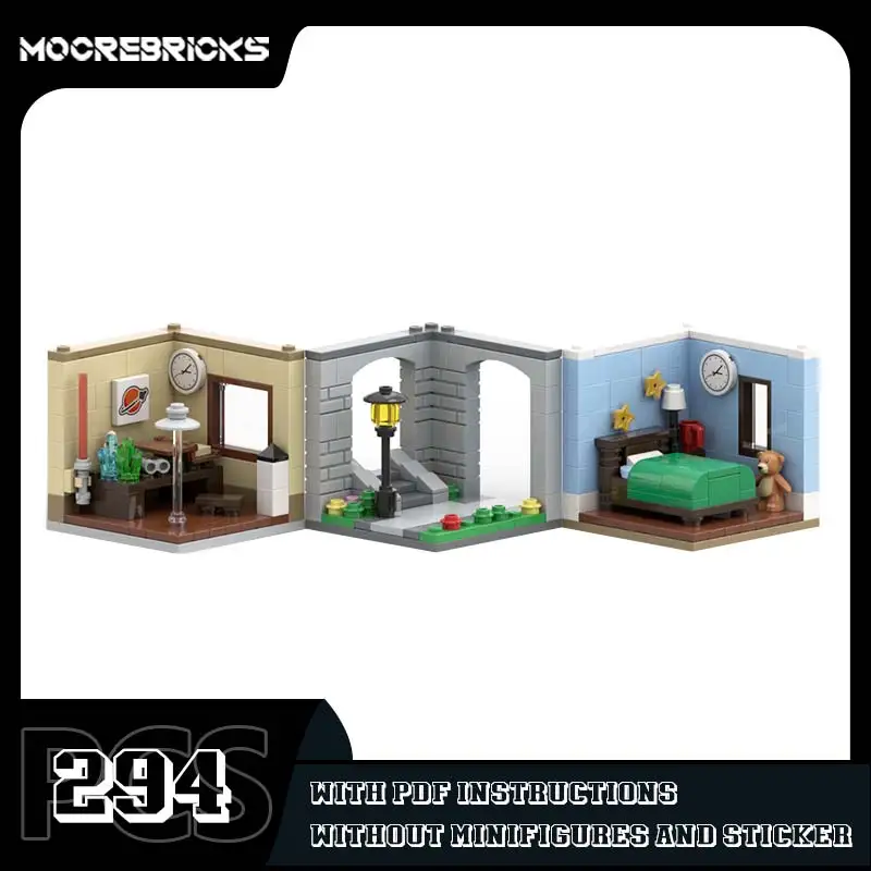 Seria 27 CMF Modularna Architektura DIY Klocki MOC Widok Ulicy Miejskiej Model Budynku Zestawy Zabawek do Składania Prezenty Urodzinowe