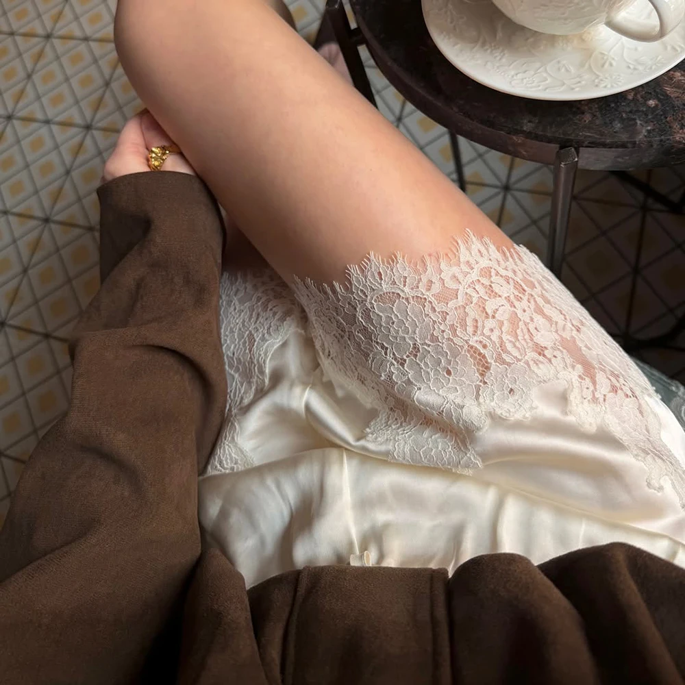 Ticketsx Fashion Lace Satin Shorts Solid Casual High Waisted Patchwork Shorts 2026 Fashion Vintage Female Party Club Y2K Shorts