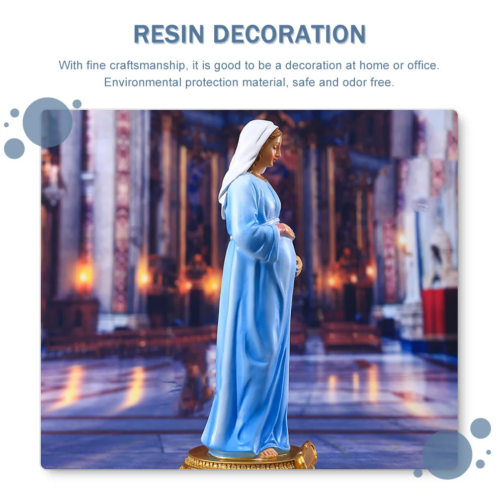 

1Pcs Resin Ornament Creative Catholicism Decor for Home Desktop Church Accessory Elegant Mary Adornment
