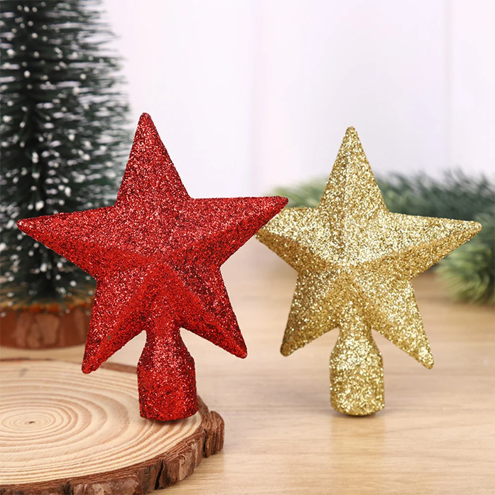 

10Pcs Tree Topper Christmas Star Glitter Ornament Lightweight Xmas Decoration Party Decoration Holiday Festival