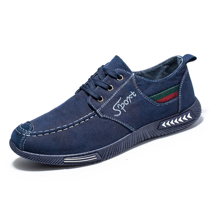 2023 Spring and Autumn New Men\'s Shoes Breathable Simple Casual Shoes Old Beijing Cloth Shoes Lace Up Denim Canvas Shoes Men