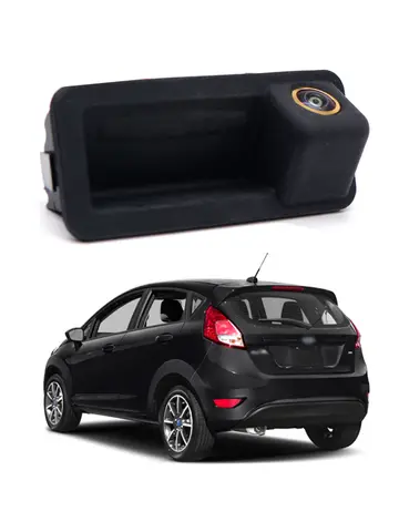 170°CCD HD Fisheye Rear View Camera For Ford Fiesta MK6 Hatchback 2009~2016 2017 Car Trunk Handle Reverse Parking Backup Monitor