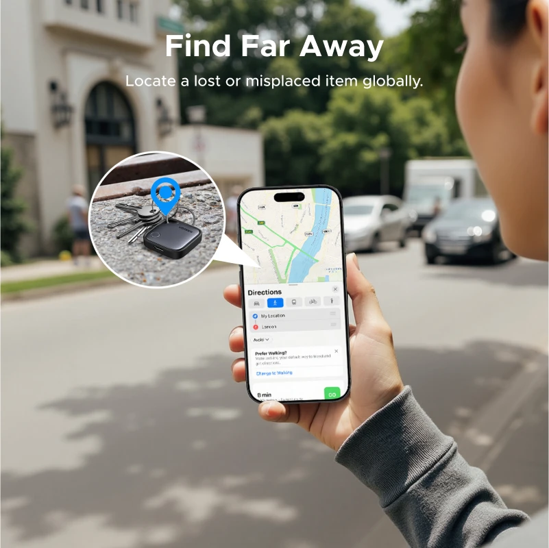 UGREEN FineTrack (tylko dla iOS) Lokalizatory Air Tracker, 1-letnia bateria USB-C z możliwością ładowania, lokalizator Bluetooth kompatybilny z Apple Find My — zdjęcie produktu 5