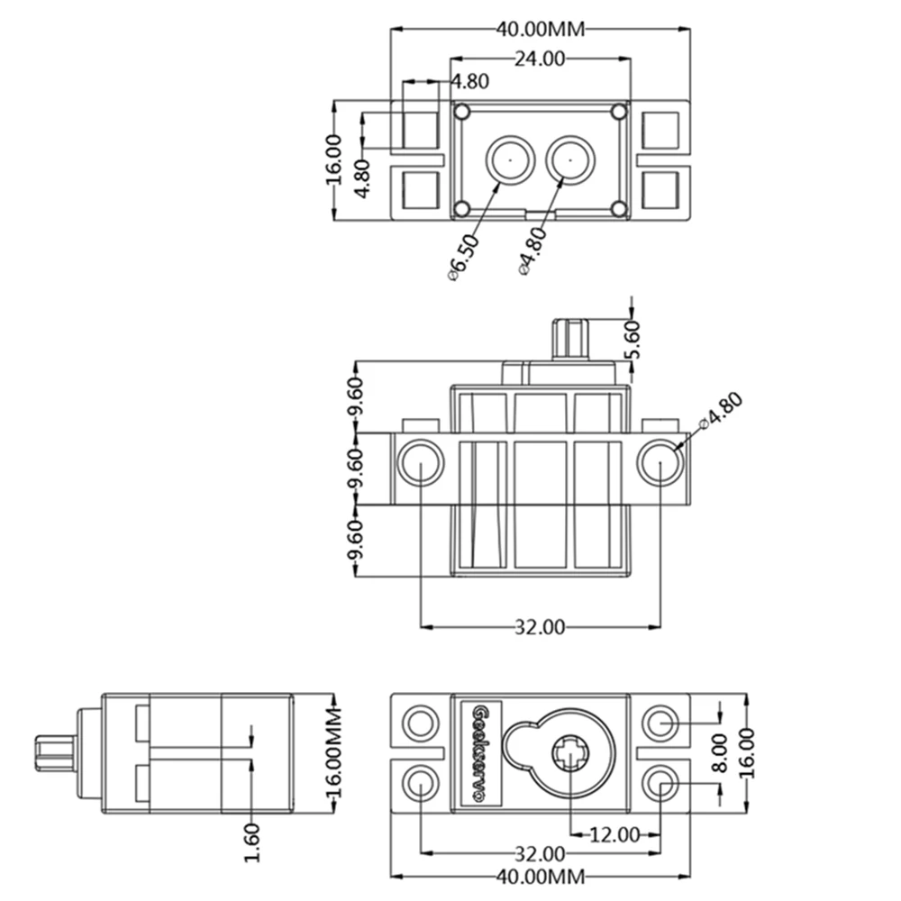 4PCS Geekservo 360 Degree Continuous Rotation Geek Servo with Wheel for Legoeds Building Blocks for Micro:bit Smart Car Green