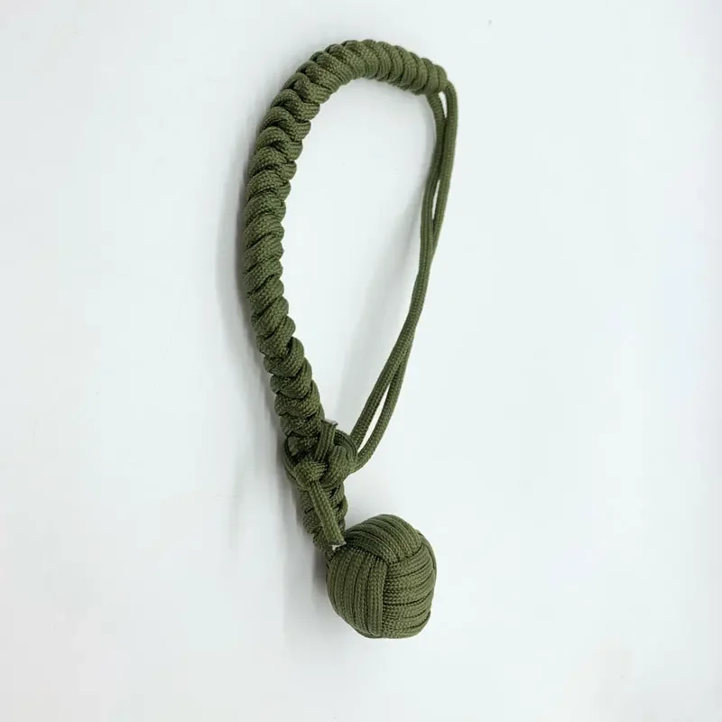 Puño de mono de autodefensa de 38cm, pulsera colgante DIY, cuerda EDC para exteriores, bola de acero, interruptor de ventana rota, llavero de