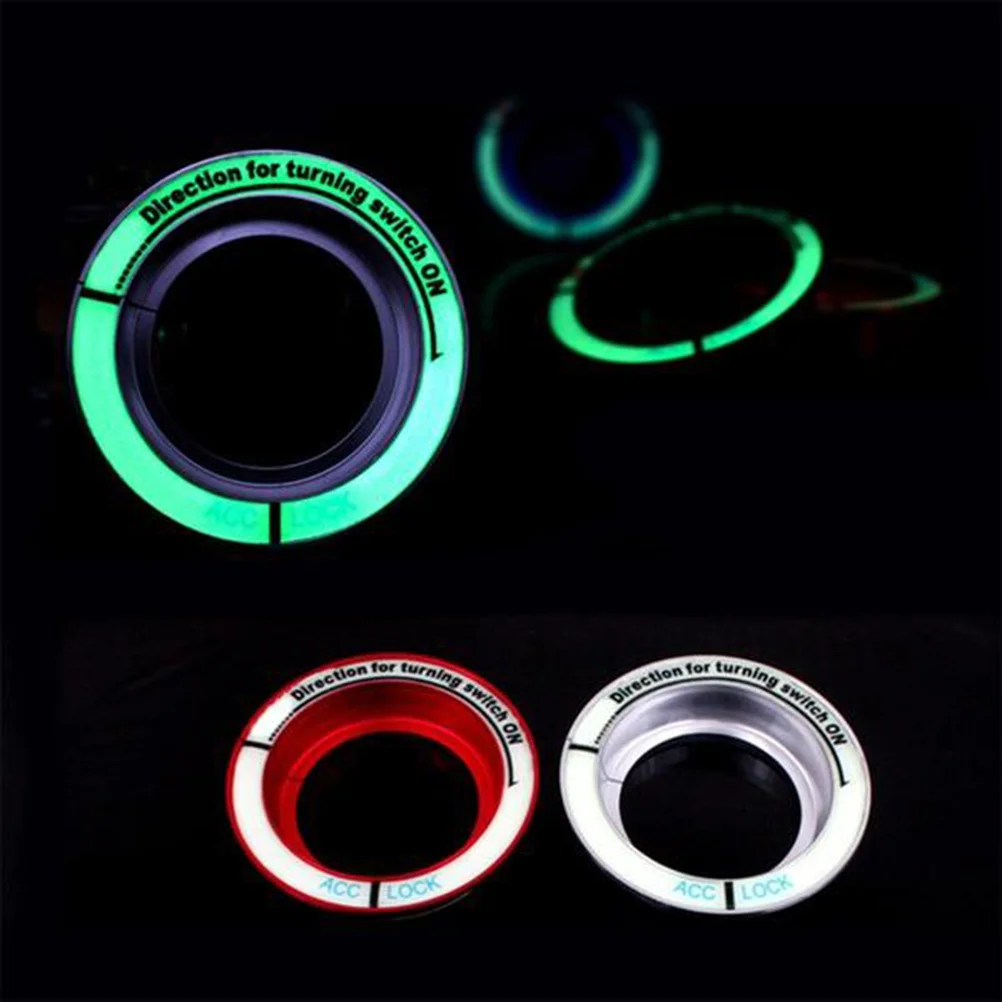 

Keyhole Protector Ring Premium Aluminium Alloy Glow In The Dark Self Adhesive Car Ignition Cover For Focus Silver Luminous