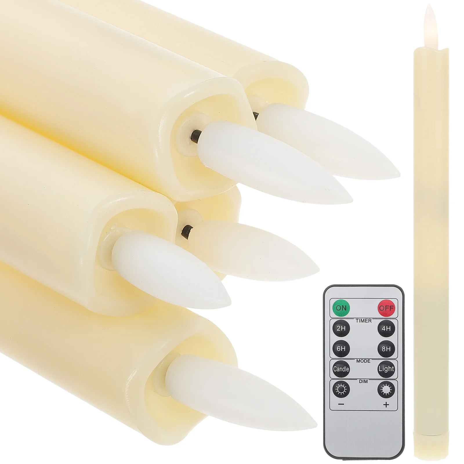 

6Pcs Electronic Candles Flameless Taper Operated LED Lights Warm Light Wedding Decor Lights