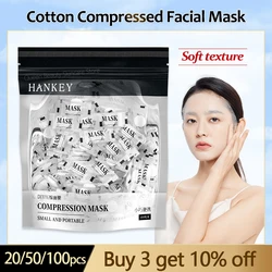 20/50/100pcs Disposable Compressed Facial Mask Cotton Non-woven Towel Soft, Comfortable, 3D Cropping Masks Paper Skin Clean Care