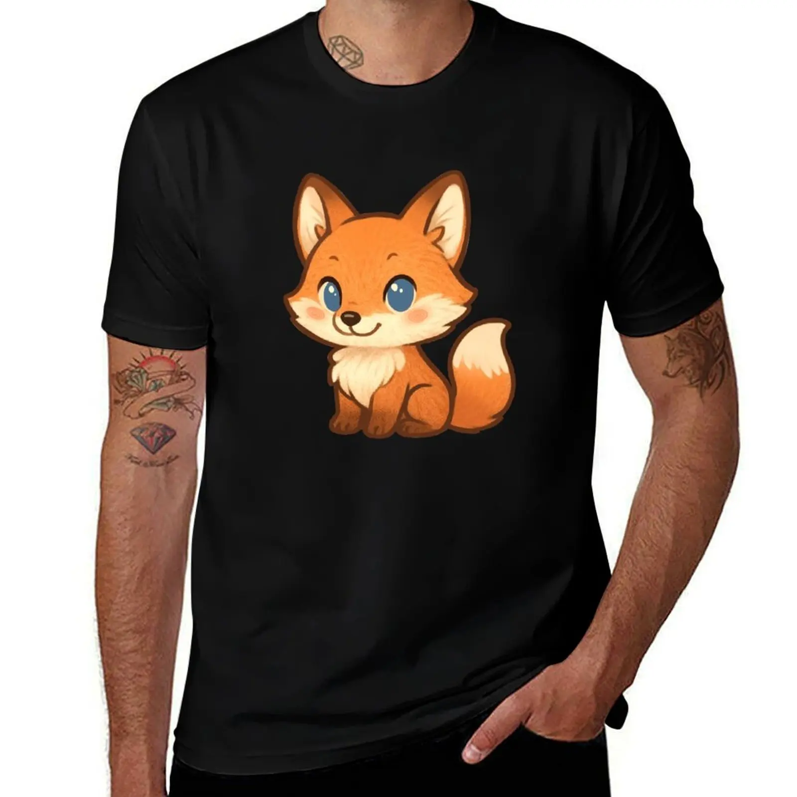 

Blue Eyed Fox T-Shirt rapper graphic tees boys whites anime clothes men workout shirt