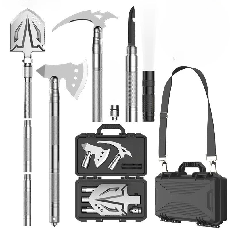 

Outdoor Multifunctional Tool Set Camping Shovel Axe Pickaxe Folding Portable Outdoor Tool Set Detachable Non-slip Handle Tools