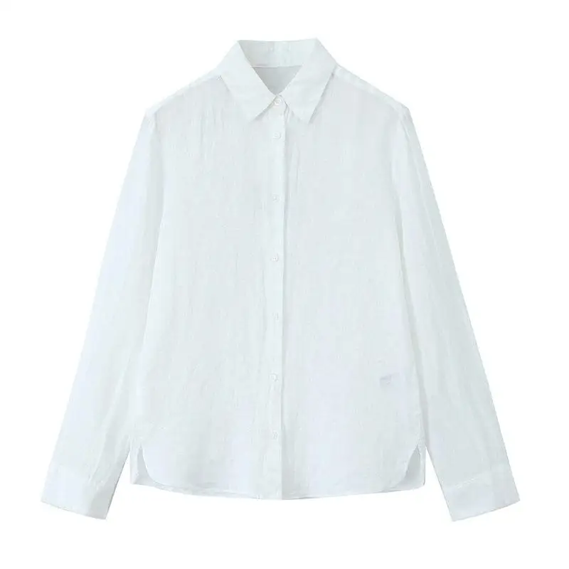 

Женский льняной костюм Long Sve irt с высокой талией, комплект футболок, летняя модная однотонная рабочая одежда для взрослых, 2021 г.