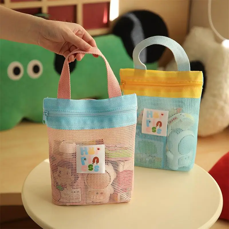 New Dopamine Makeup Bag With Contrasting Colors, Mesh Design, Casual Hollow-Out Style, Useful For Toiletries And Travel Storage