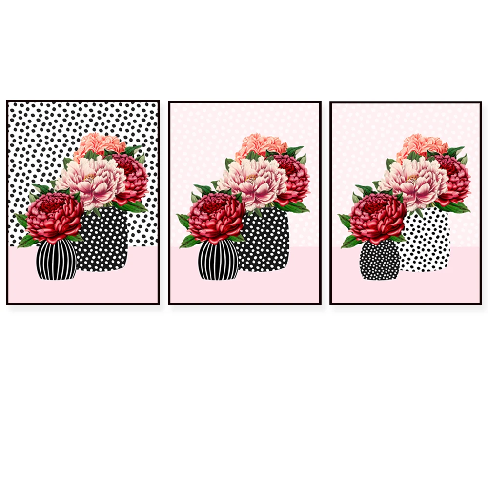 

Pink flower market vase flowers plants poster room home decoration