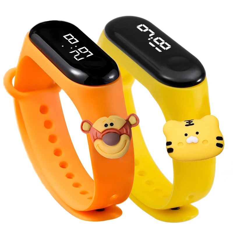 Boys LED Digital Watch Casual Fashion Sport Bracelet Cartoon Tiger Lion Children Watches Men Electronic Wrist Watch for Kids