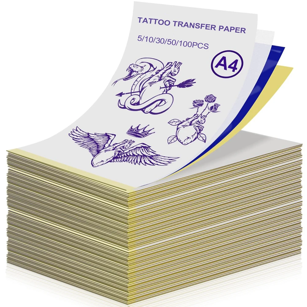 Tattoo Transfer Paper 4 Layer Stencil Paper Compatible Thermal Printer & Hand Drawing Carbon Tracing Paper Tattoo Accessories