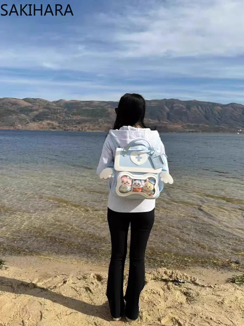 Zaini per ragazze Patchwork Filo Casual giapponese Bolsas Para Mujeres Kawaii Sweet Office Lady Estetico Mochila per studenti
