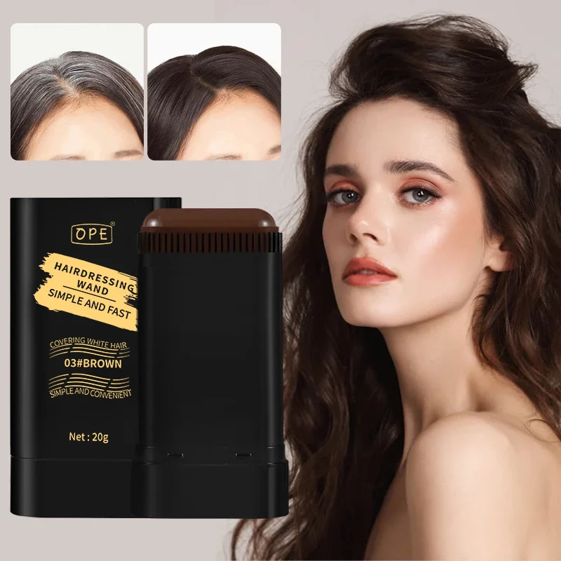 Three-color quick touch-up hair dye stick / beard hair dye stick / portable temporary quick cover hair dye pen / comb