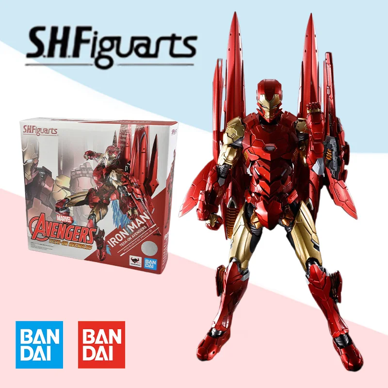 

Bandai Original box S.H.Figuarts SHF IRON MAN TECH-ON AVENGERS full Action Anime Figure model kit finished toy gift for kids