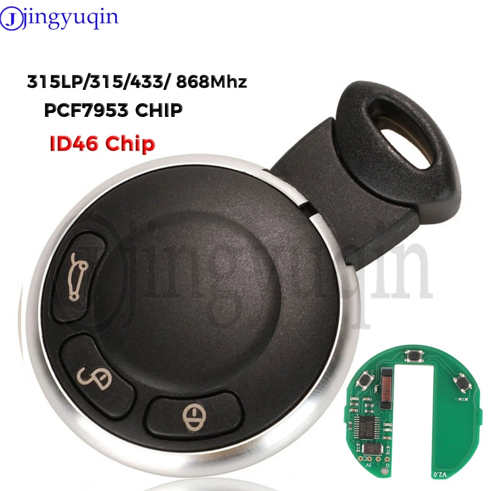 jingyuqin KR55WK49333 315/ 433/ 868MHz ID46 PCF7953 Remote Smart Key for BMW MINI COOPER S ONE D CLUBMAN COUNTRYMAN CABRIO Car