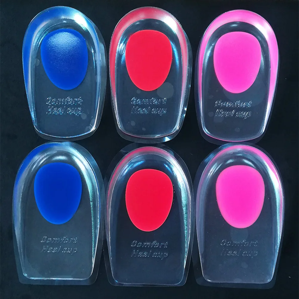

1 Pair Silicone Gel Heel Pads Pain Relief Shock Absorbing Removable Insoles Inserts For Daily Travel Use Foot Care Tool