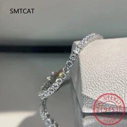 100% 925 Sterling Silver 3mm High Carbon Diamond Fashion Super Flash Tennis Bracelet Fine Jewelry Gift Wholesale